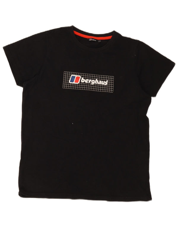 Berghaus Boys Grafisk T-Shirt Top 14-15 År Sort Bomuld
