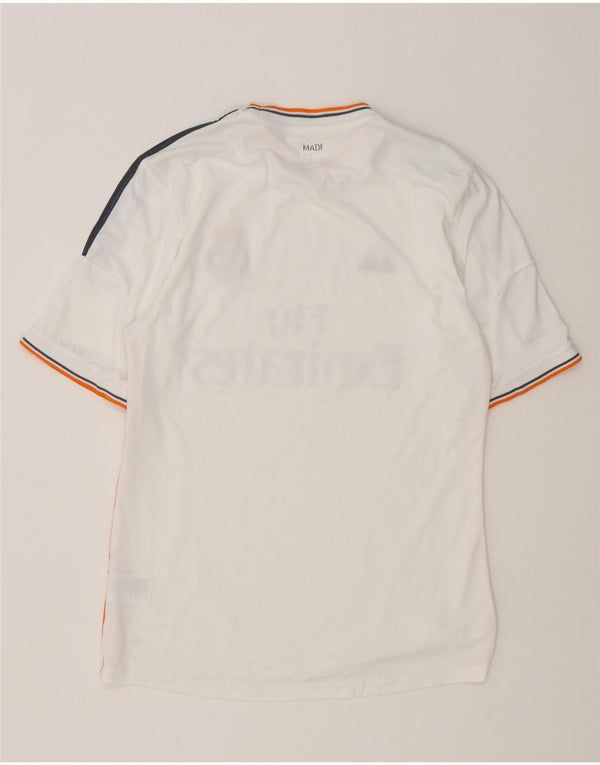 Adidas Herre Real Madrid Grafisk T-Shirt Top Medium Hvid Polyester
