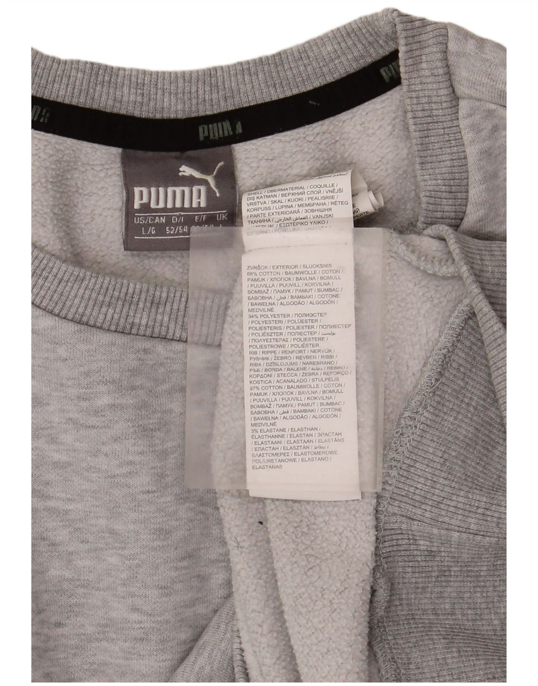 Puma Sweatshirt til mænd, stor grå flækket bomuld