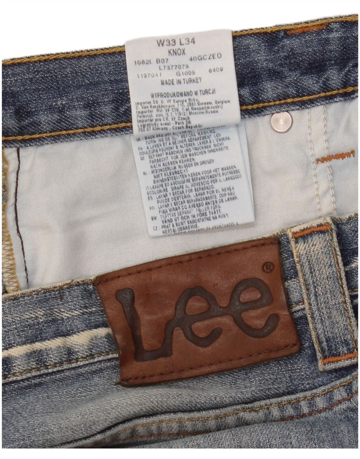 LEE Mens Knox Straight Jeans W33 L34 Blue Cotton