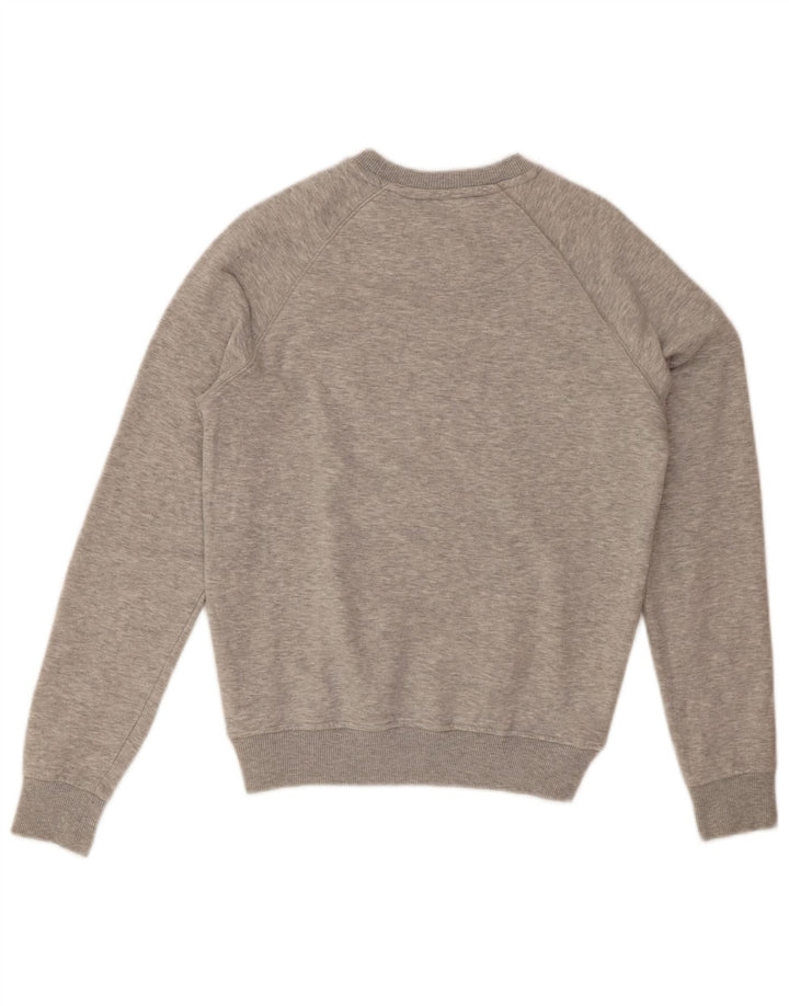 GUESS Womens Graphic Sweatshirt Jumper UK 10 Small Grey Cotton