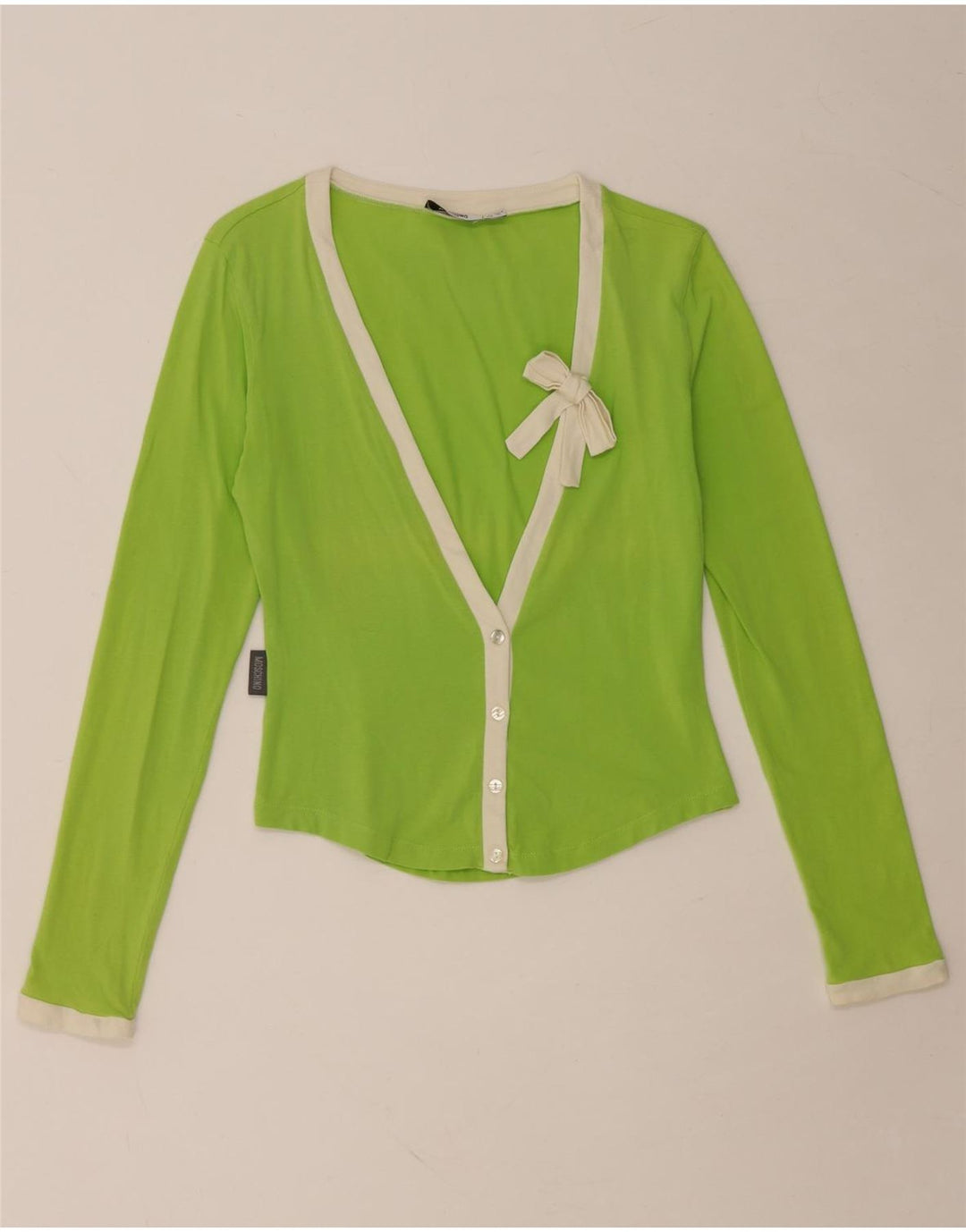 MOSCHINO Dame Cardigan Top UK 14 Medium Grøn