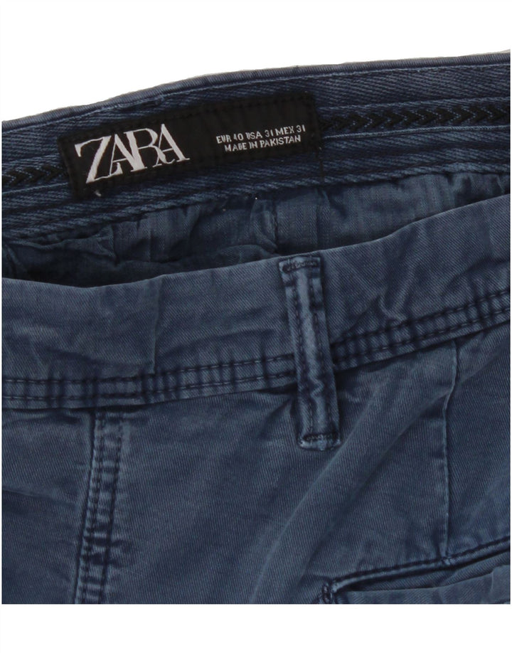 ZARA Mens Slim Chino Trousers EU 40 Medium W31 L30 Blue Vintage Zara and Second-Hand Zara from Messina Hembry 