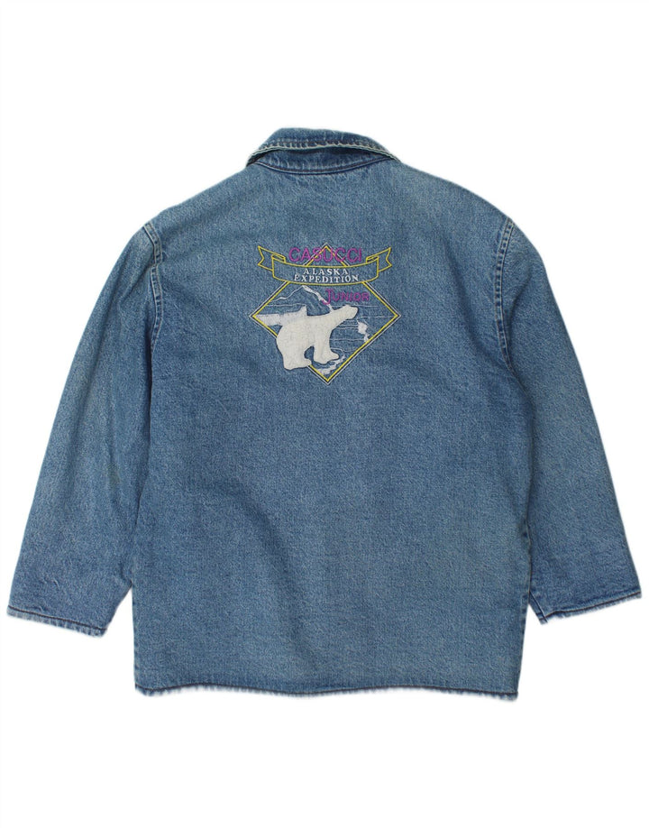 Casucci Drenge Grafisk Denim Sherpa-jakke 15-16 år Blå