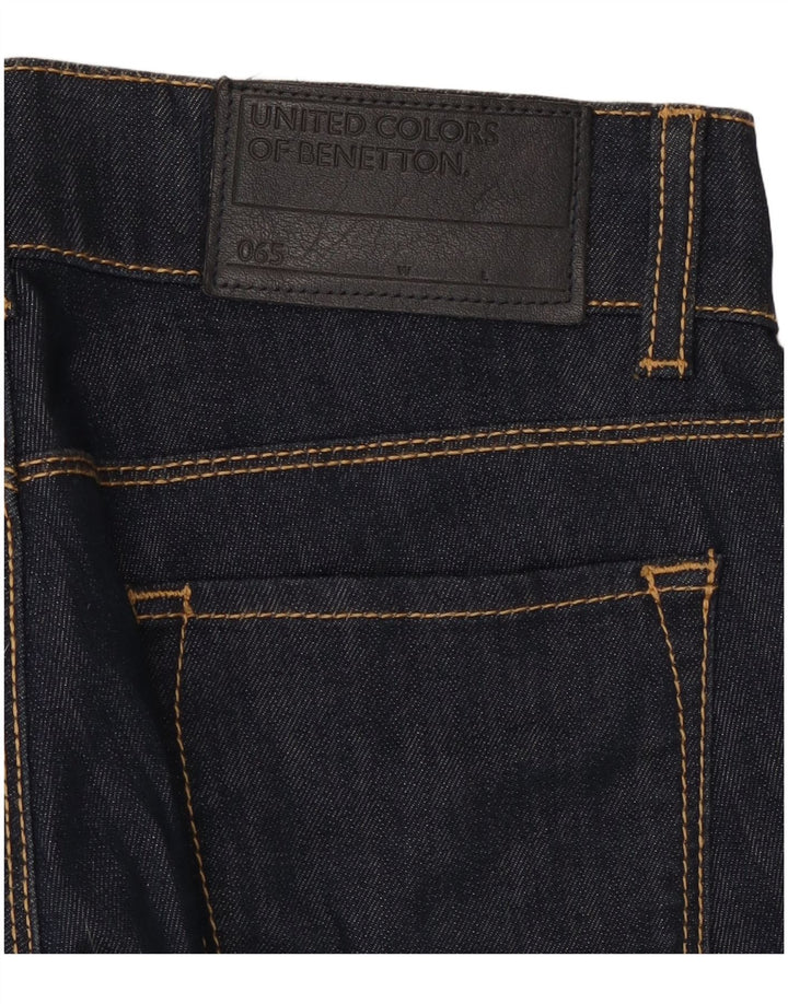 Benetton Dame Flared Jeans W28 L31 Navy Blue