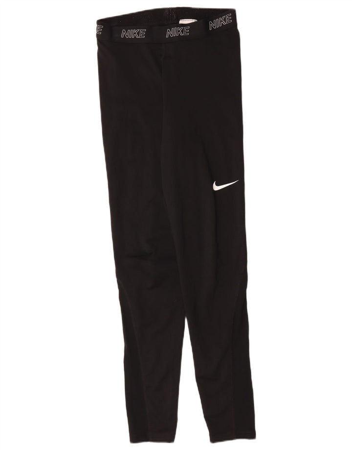 Nike Dame Grafiske Leggings UK 12 Medium Sort Polyester