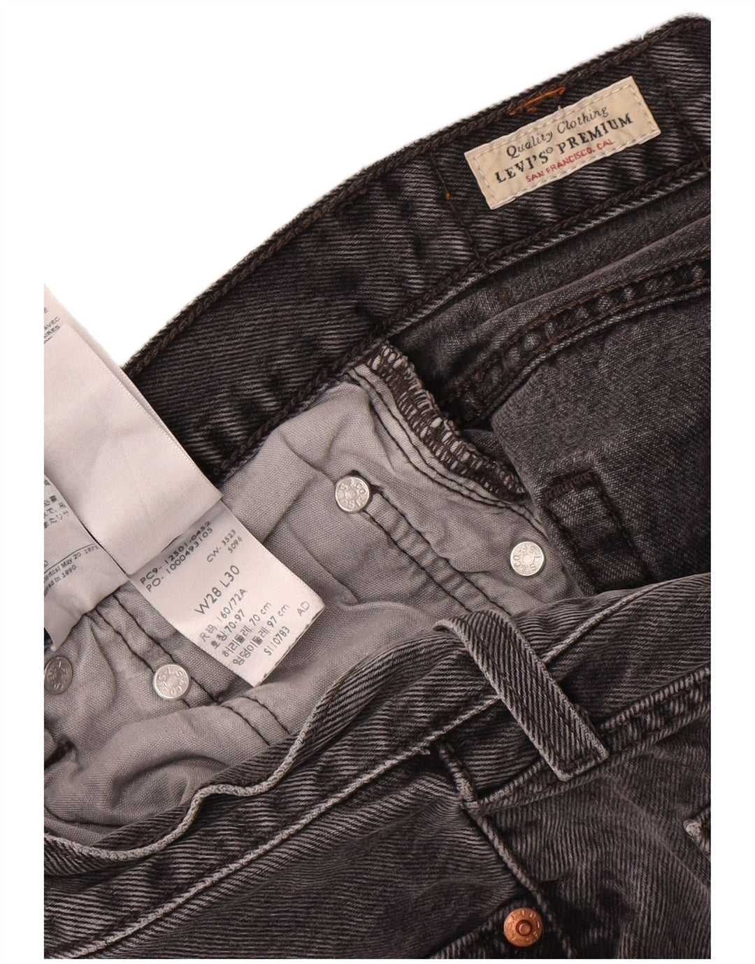 Levi's Dame 501 Straight Jeans W28 L26 Grå Bomuld