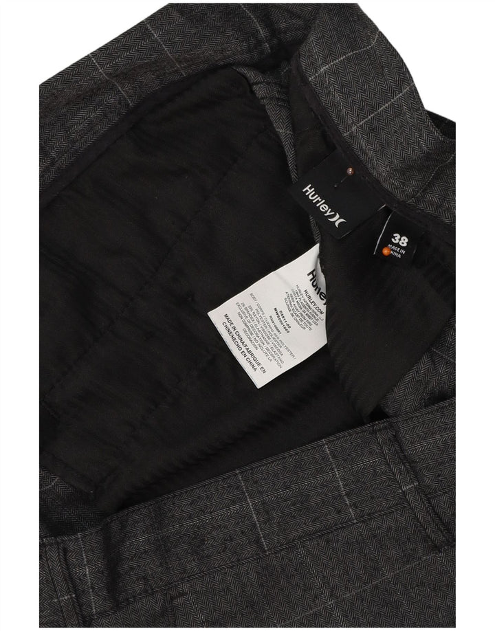 HURLEY Chino Shorts til mænd W38 XL Grå ternet polyester