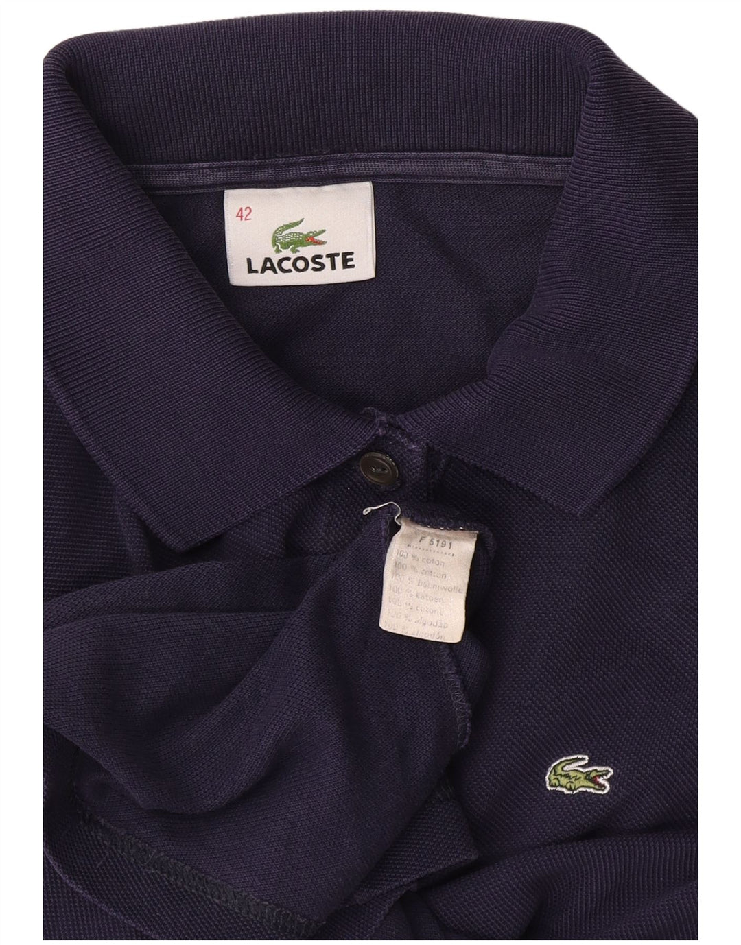 Lacoste Dame Polo Shirt Størrelse 42 Large Marineblå Bomuld