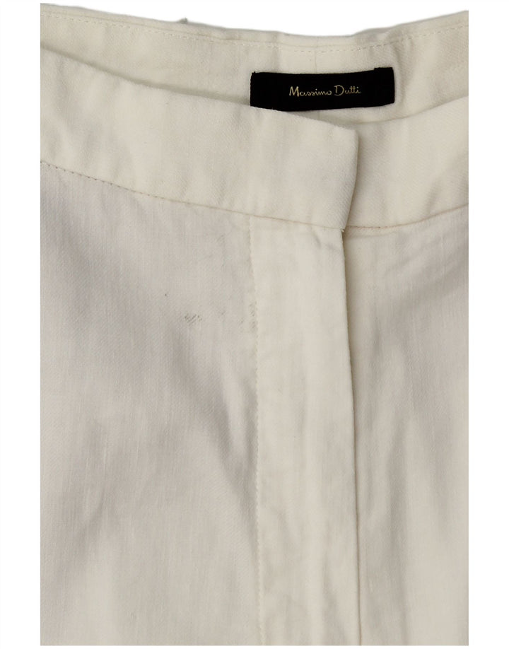 MASSIMO DUTTI koniske chinobukser til kvinder EU 40 Medium W30 L27 Hvid