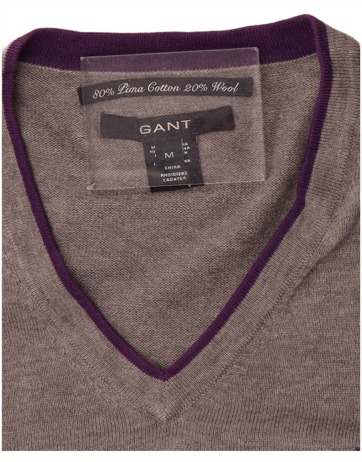 Gant Herre V-hals sweater Medium Grå Colourblock Bomuld