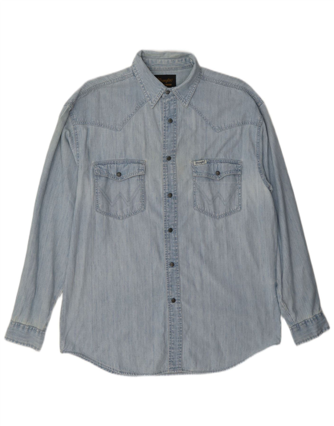 Wrangler Denimskjorte til mænd Medium blå bomuld