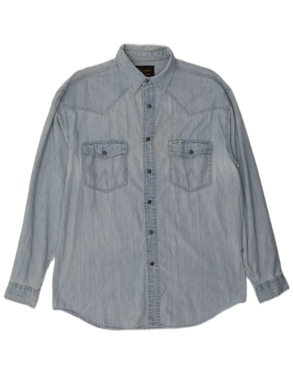 Wrangler Denimskjorte til mænd Medium blå bomuld