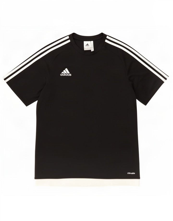 Adidas Herre Climalite T-Shirt Top Stor Sort Colourblock Polyester