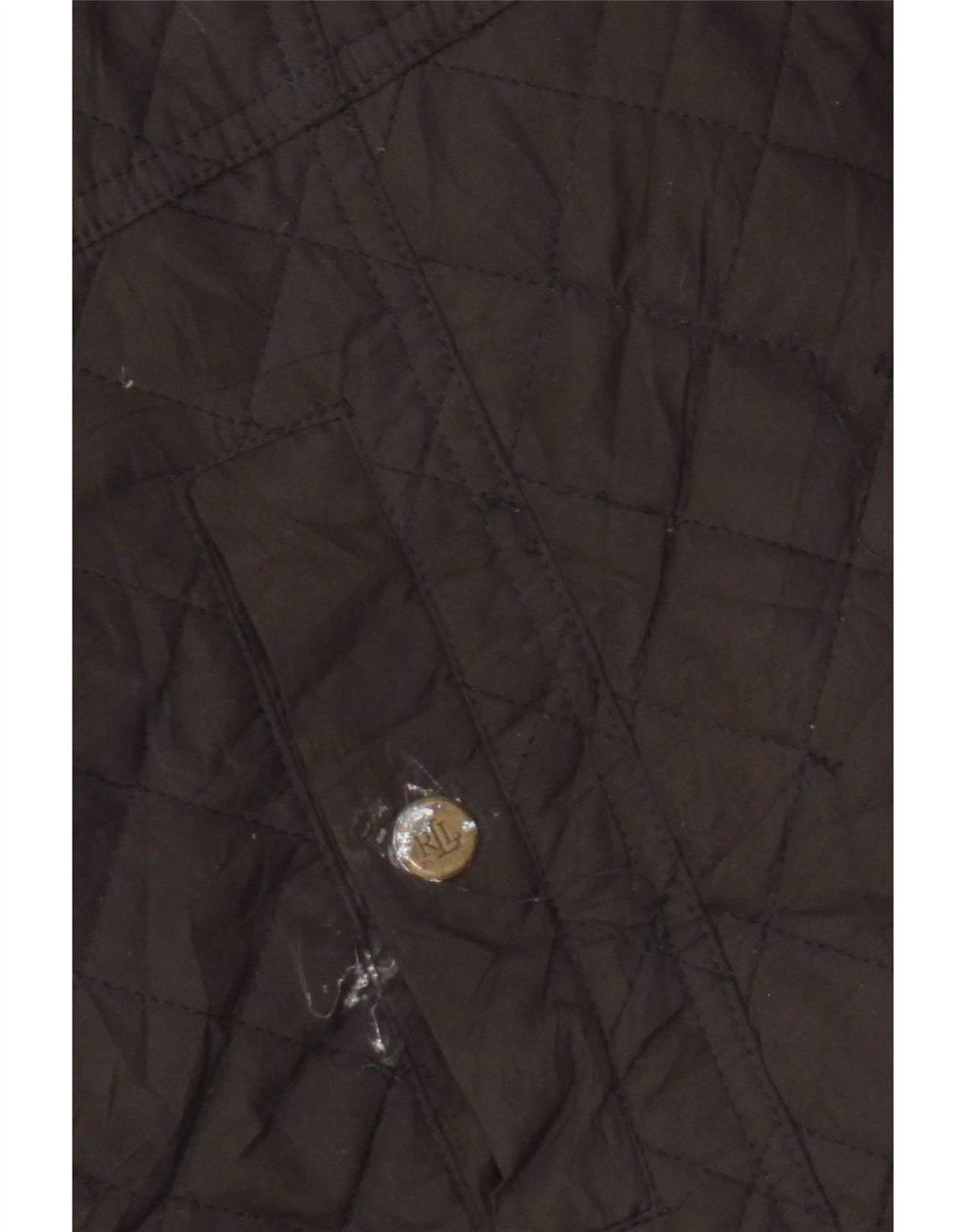 Ralph Lauren Quiltet jakke til kvinder UK 14 Stor brun polyester