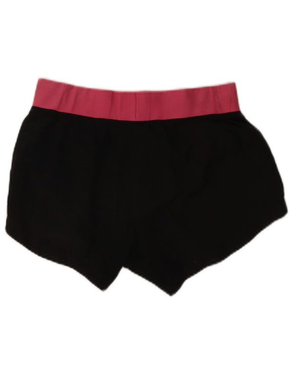 Nike Dame Dri Fit Sports Shorts UK 8 Small Black Colourblock Polyester