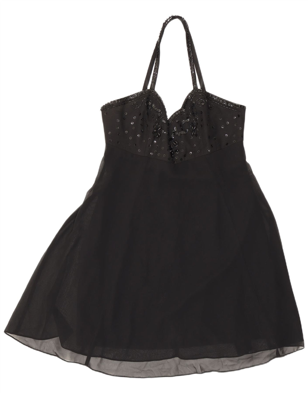 Charlotte Halton Dame Mini Halter Dress UK 12 Medium Sort Polyester