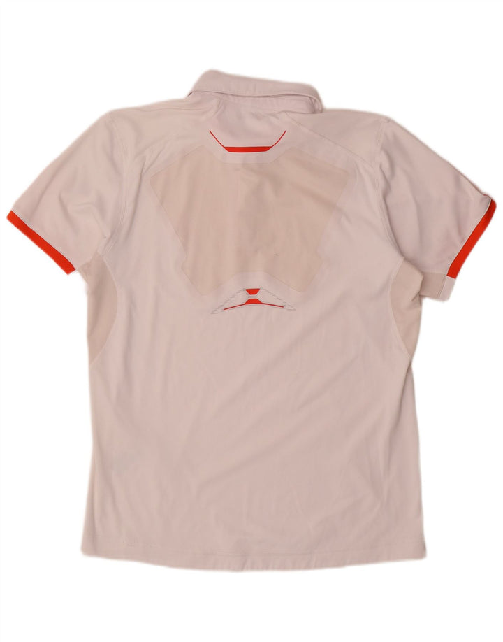 Adidas Herre Climacool Polo Shirt Medium White Colourblock Polyester