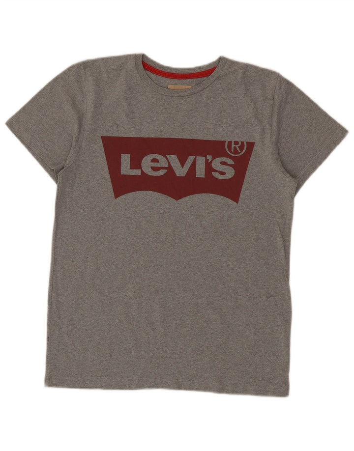 LEVI'S Boys Graphic T-Shirt Top 13-14 Years Grey Cotton