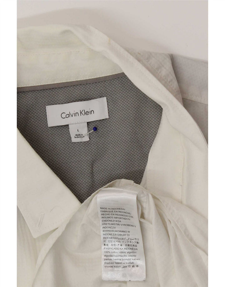 Calvin Klein Kortærmet Herreskjorte Stor hvid Bomuld