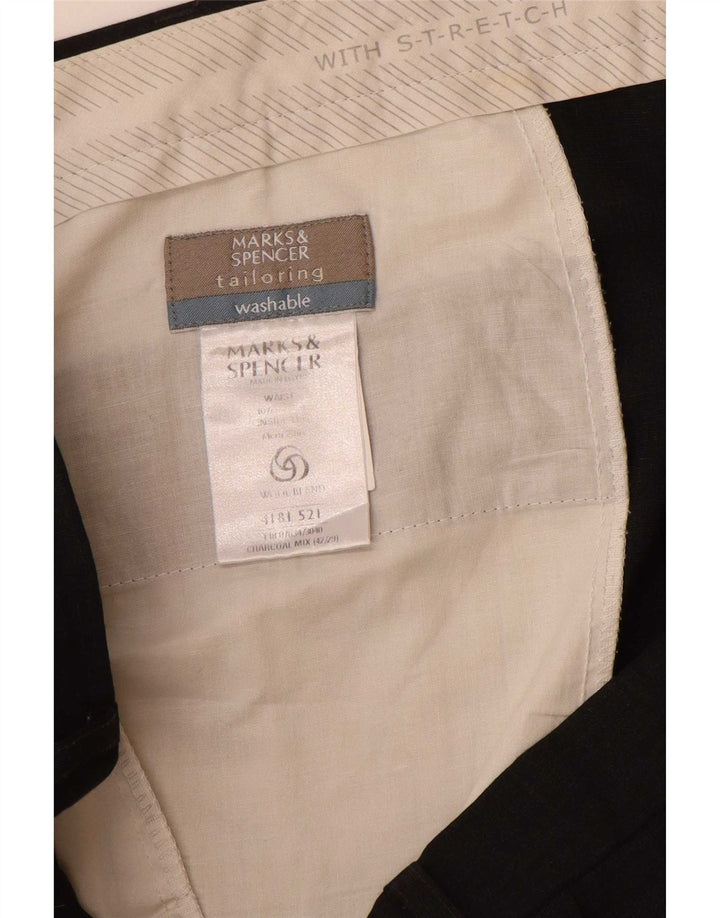 Marks & Spencer Herre Pegged Suit Bukser W40 L29 Grå Polyester
