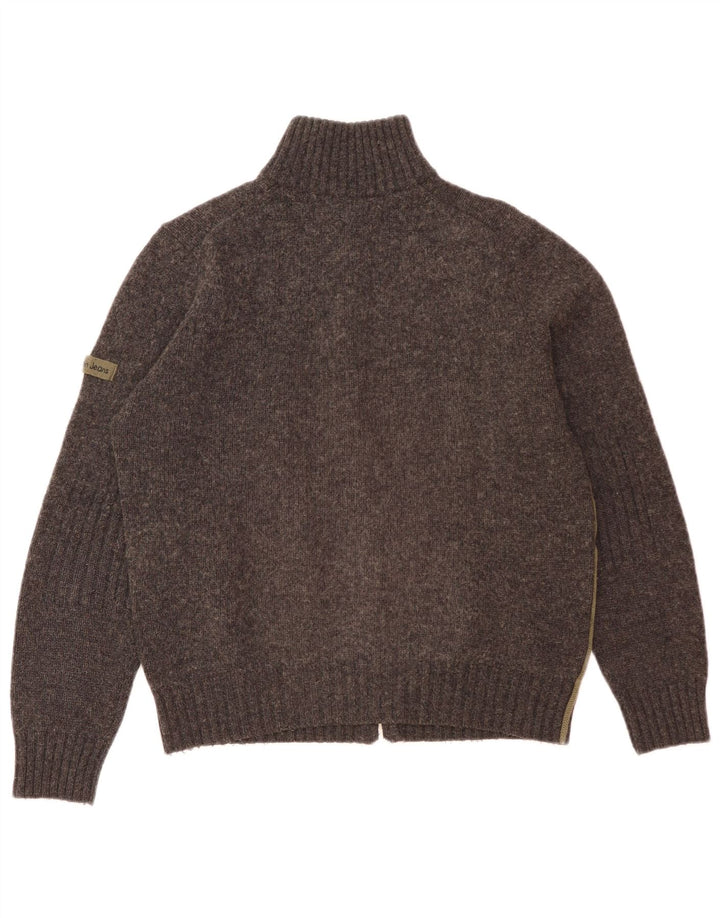 Calvin Klein Dame Cardigan Sweater UK 16 Stor Grå Uld