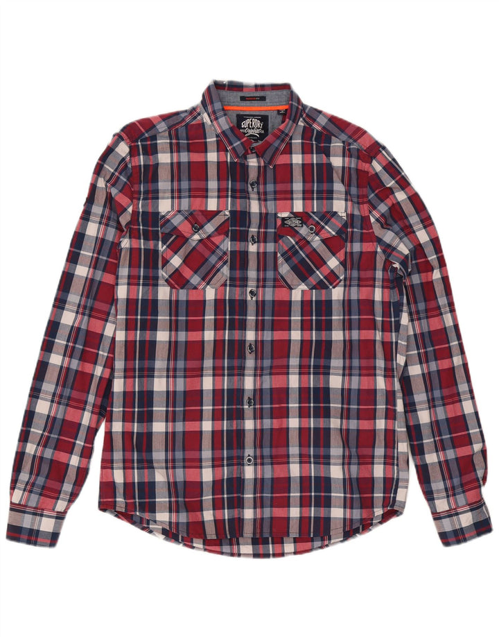 Superdry Herre Regular Fit skjorte Stor rød ternet bomuld