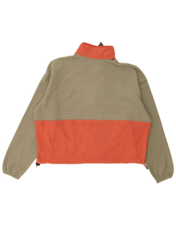Columbia Womens Crop Oversized Fleecejakke UK 18 XL Khaki Colourblock