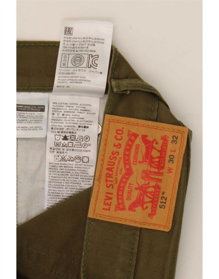 Levi's Herre 512 Slim Tapered Jeans W30 L32 Khaki Bomuld