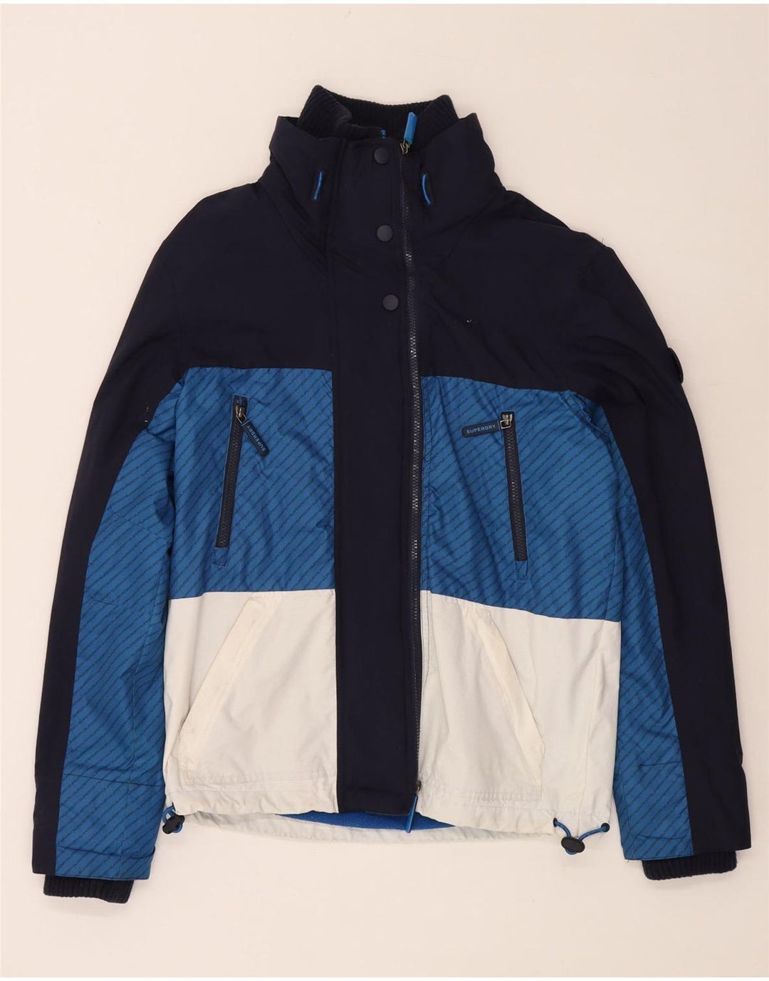 Superdry Herre Windtrekker Windbreaker Jacket UK 38 Medium Navy Blue