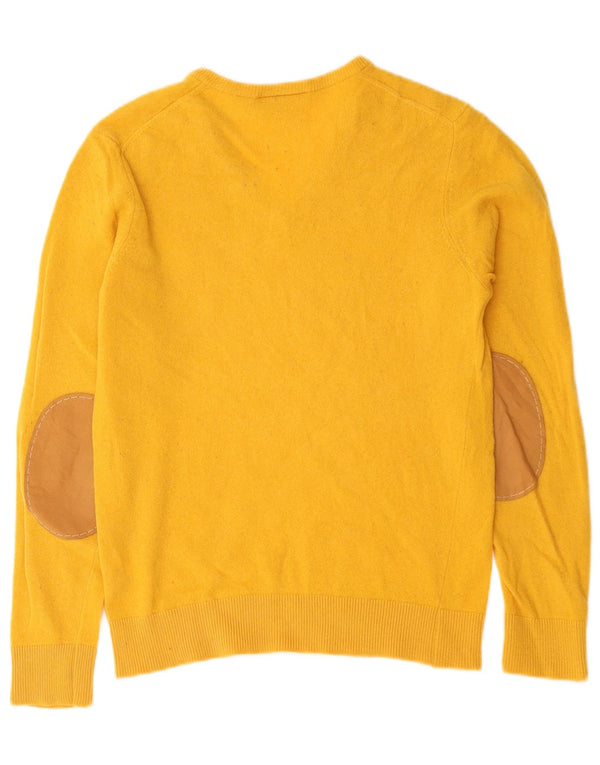Lacoste Herre V-hals sweater Størrelse 3 Lille Gul Virgin Wool