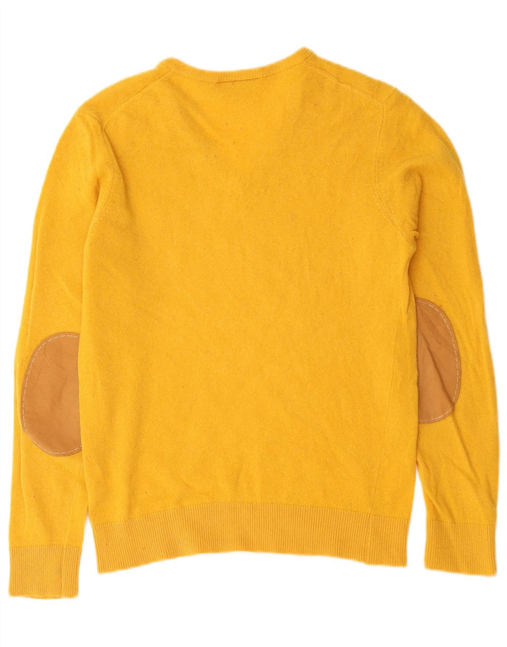 Lacoste Herre V-hals sweater Størrelse 3 Lille Gul Virgin Wool