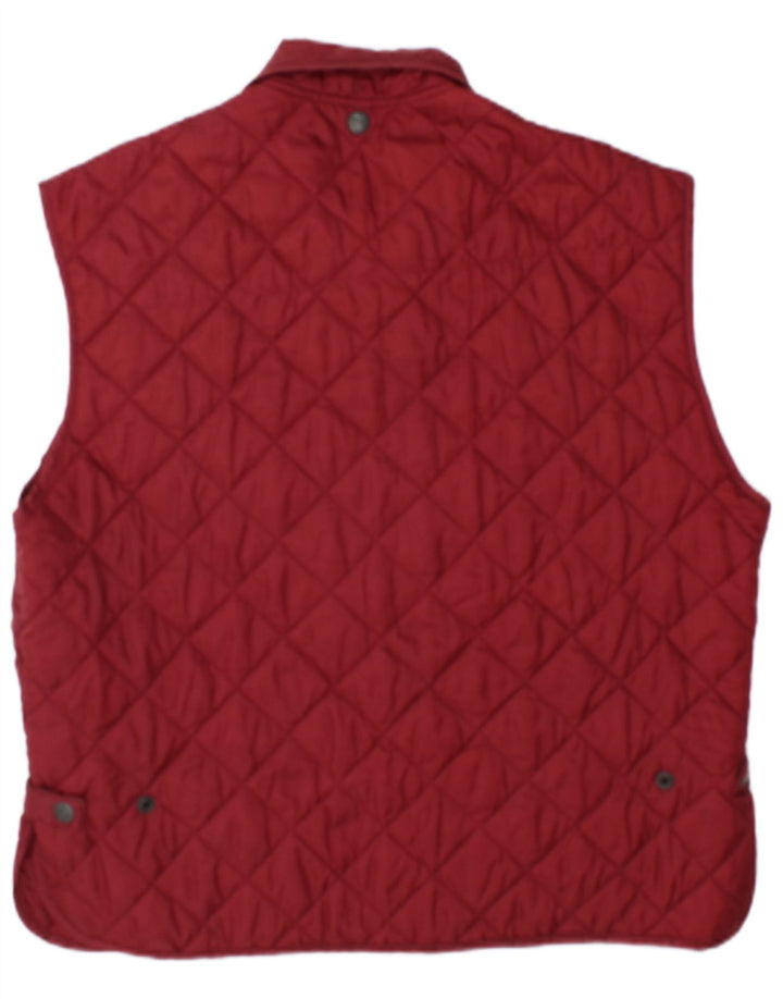 Vintage Herre Quiltet Gilet UK 38 Medium Burgundy