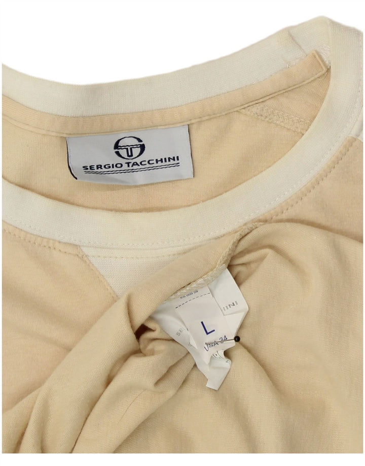 Sergio Tacchini Herre T-Shirt Top Stor Beige Bomuld