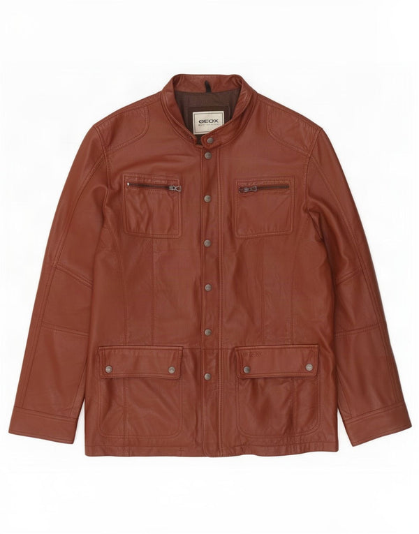 Geox Herre Læderjakke UK 48 4XL Brun