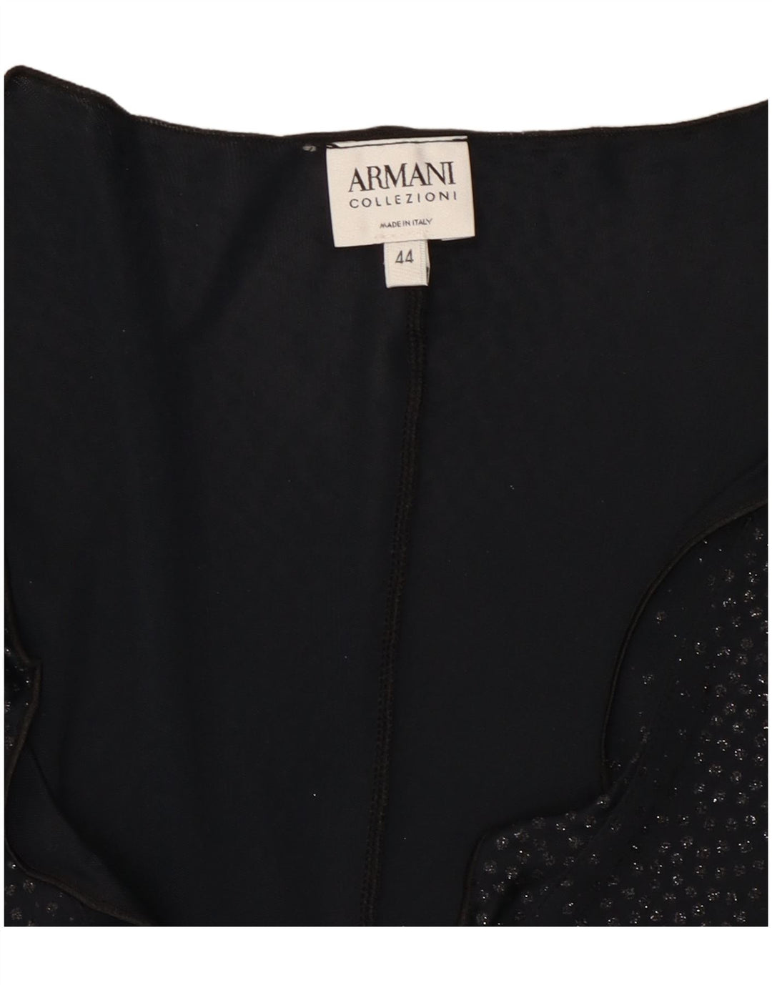 Armani Dame Langærmet Bluse Top IT 44 Medium Sort Plettet