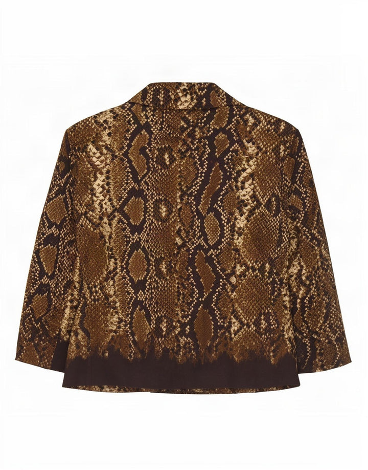 Michael Kors Dame 3/4 ærmet blazerjakke US 12 Large Brown Animal Print