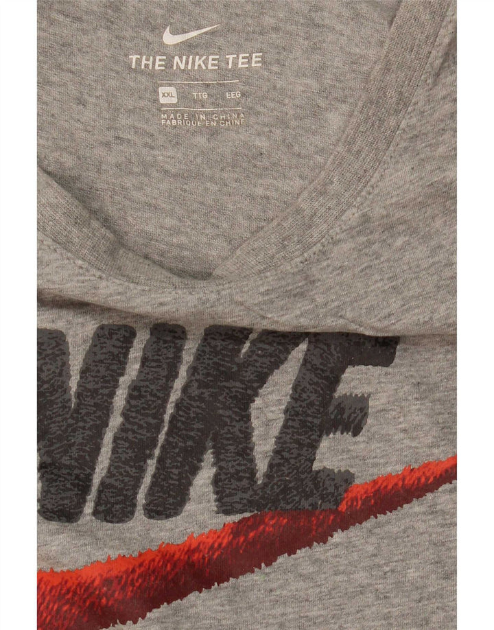 Nike Grafisk T-shirt-top til mænd 2XL Grå Flecked