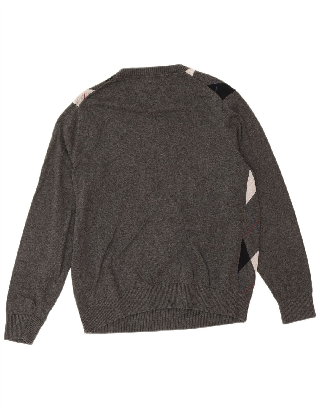 Tommy Hilfiger Herre V-hals sweater Medium Grey Argyle/Diamond Bomuld