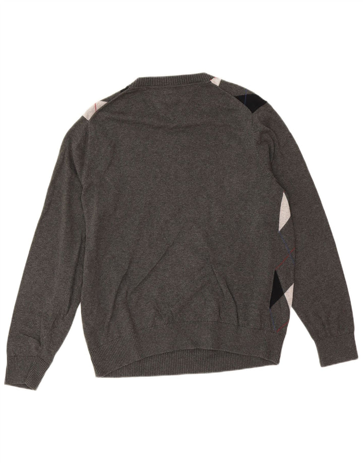 Tommy Hilfiger Herre V-hals sweater Medium Grey Argyle/Diamond Bomuld