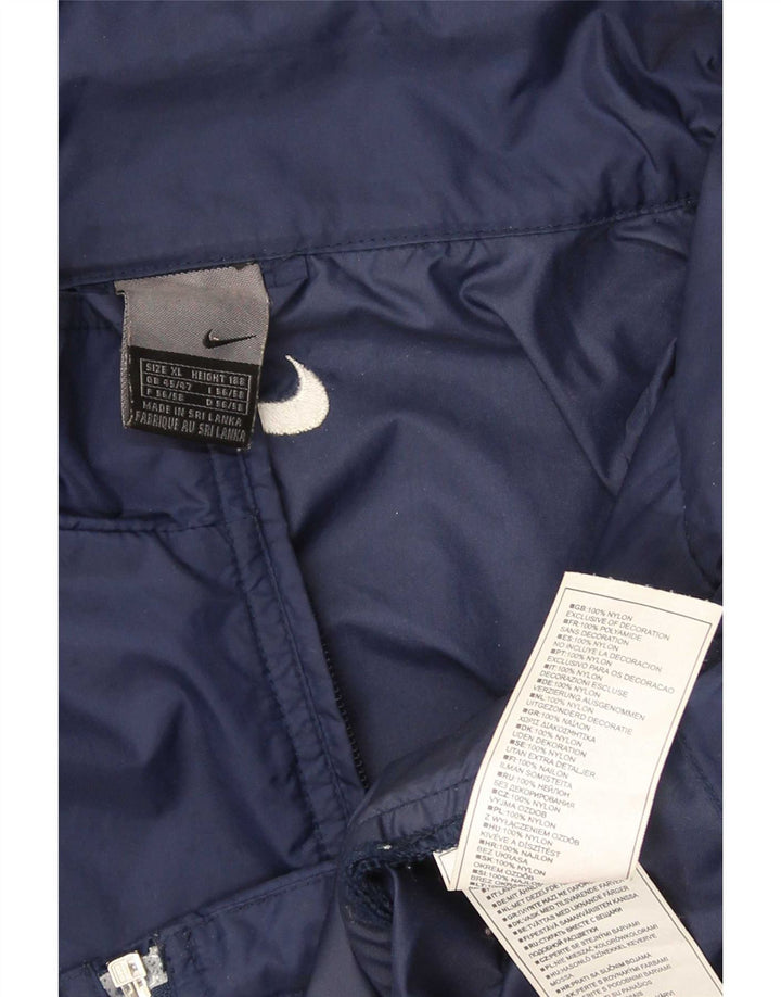 Nike Træningsdragt med hætte til mænd, topjakke XL marineblå nylon