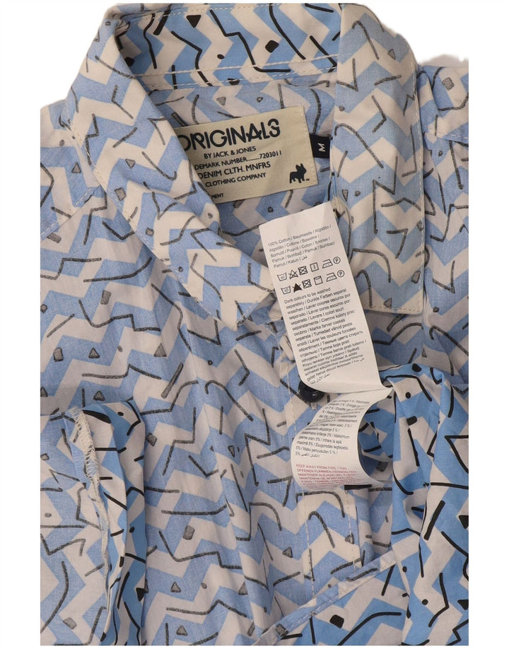 Jack & Jones Kortærmet Herreskjorte Medium Blå Geometrisk Bomuld