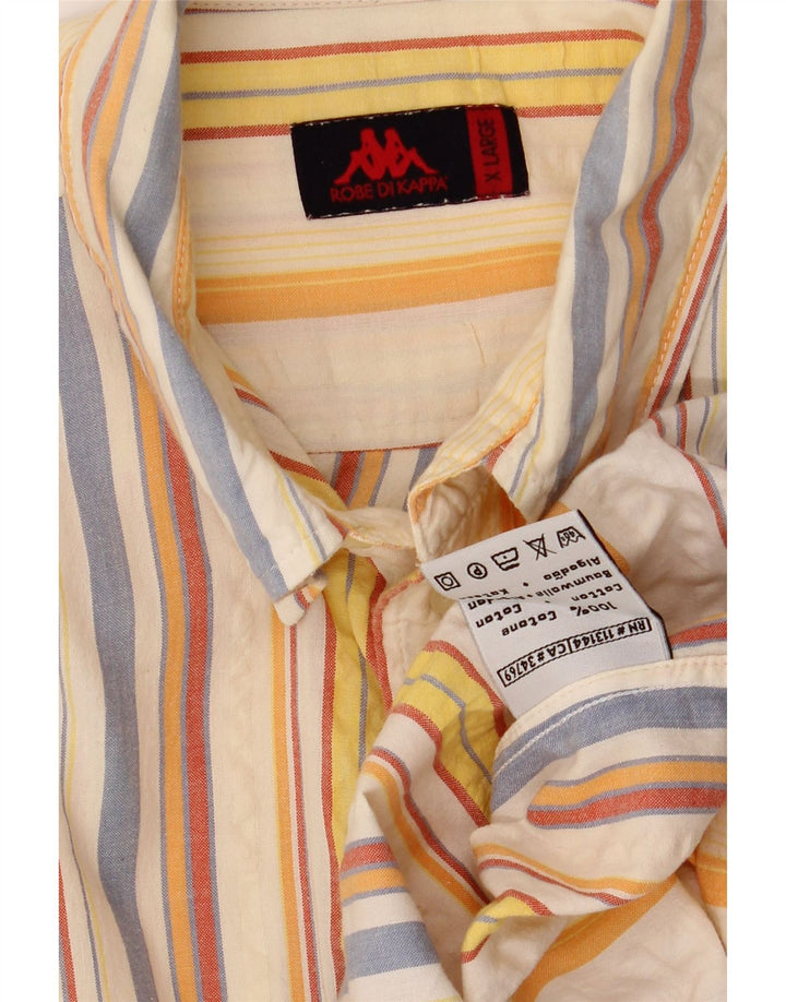 KAPPA kortærmet herreskjorte XL flerfarvet stribet bomuld