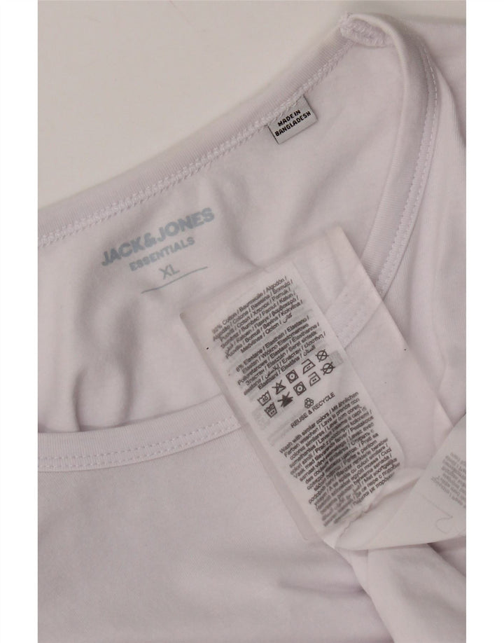 Jack & Jones Herre Top Langærmet XL Hvid Bomuld