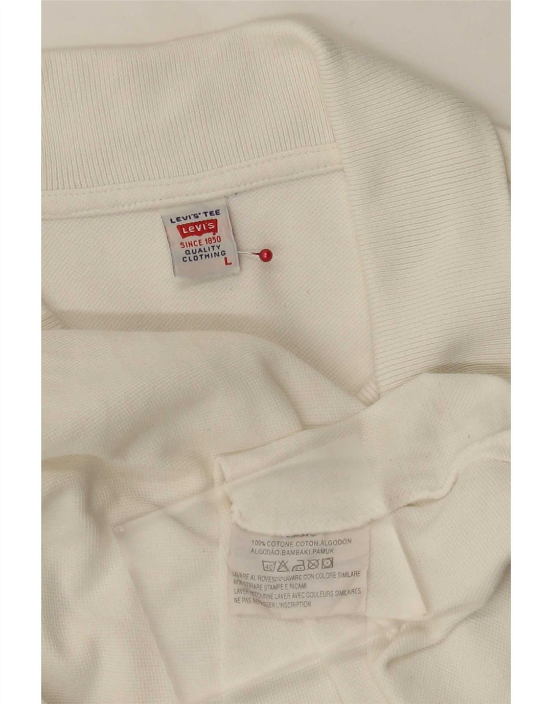 Levi's herre poloshirt stor hvid bomuld
