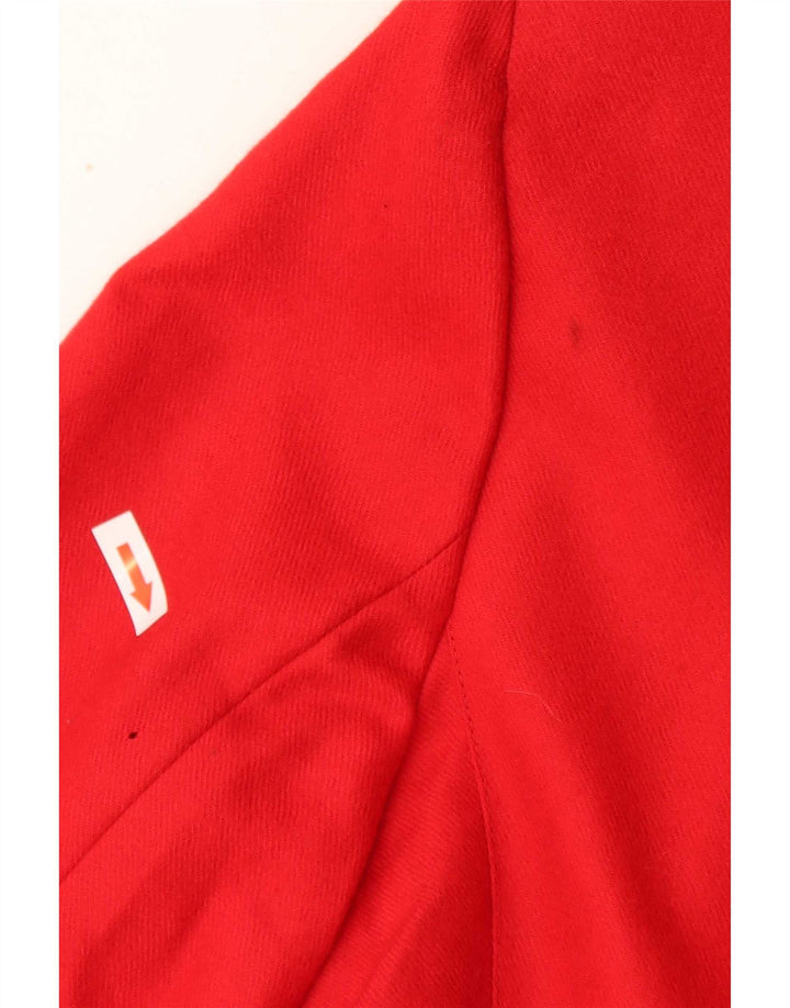 Vintage dame 5-knaps blazerjakke IT 44 Medium Rød Uld Klassisk