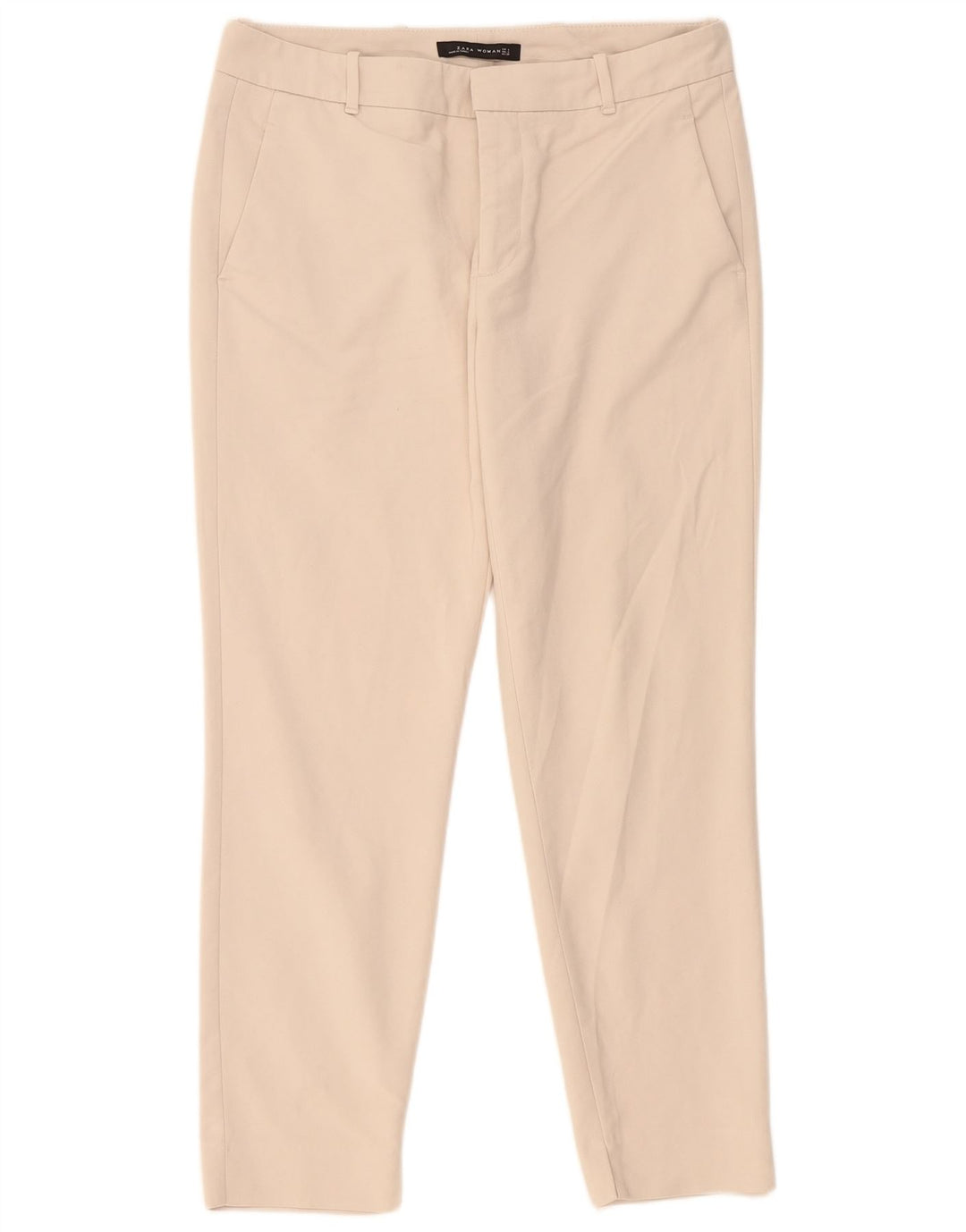 Zara Dame Slim Chino Bukser Large W32 L28 Beige
