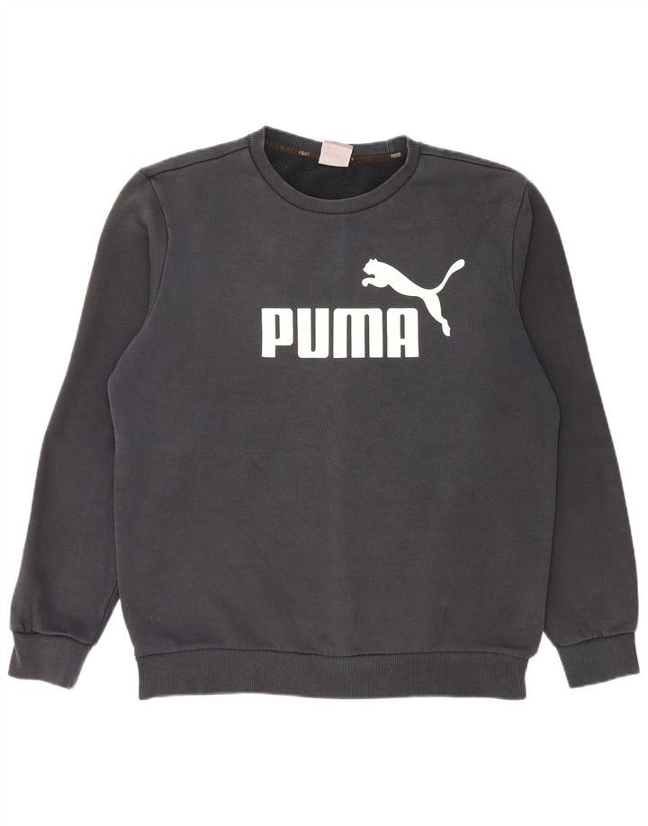 Puma Herre Grafisk Sweatshirt Jumper Medium Sort Bomuld