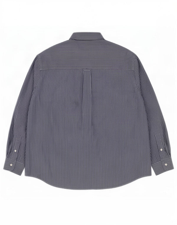 Chaps Mens Shirt 2XL Navy Blue Pinstripe Cotton