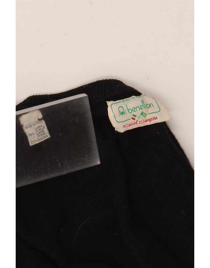 Benetton Dame sweater med rund hals IT 50 XL sort uld